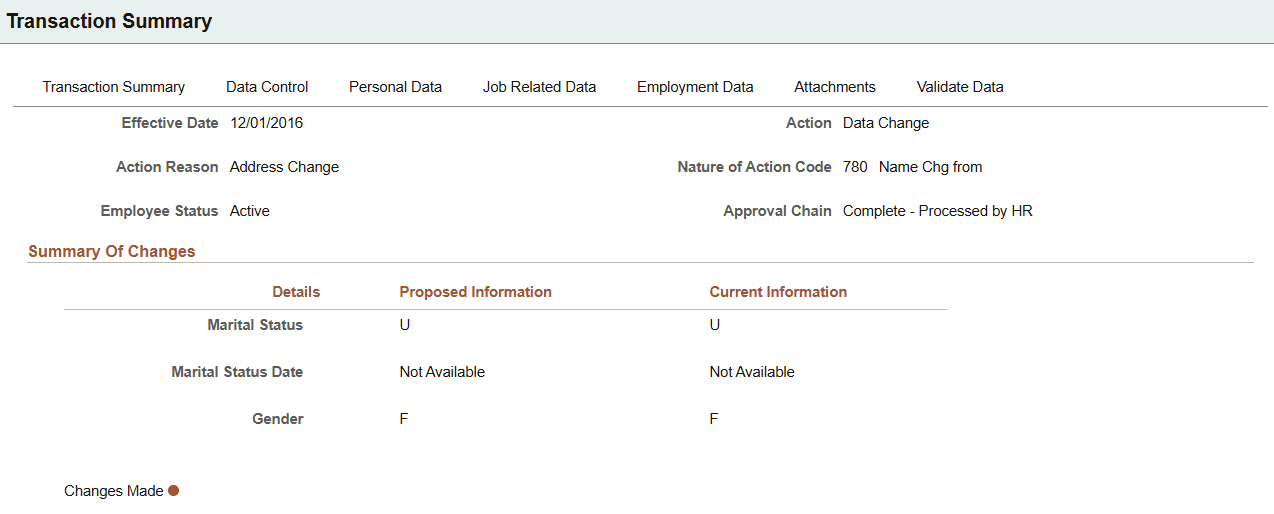 Transaction Summary page from the Related Information summary link