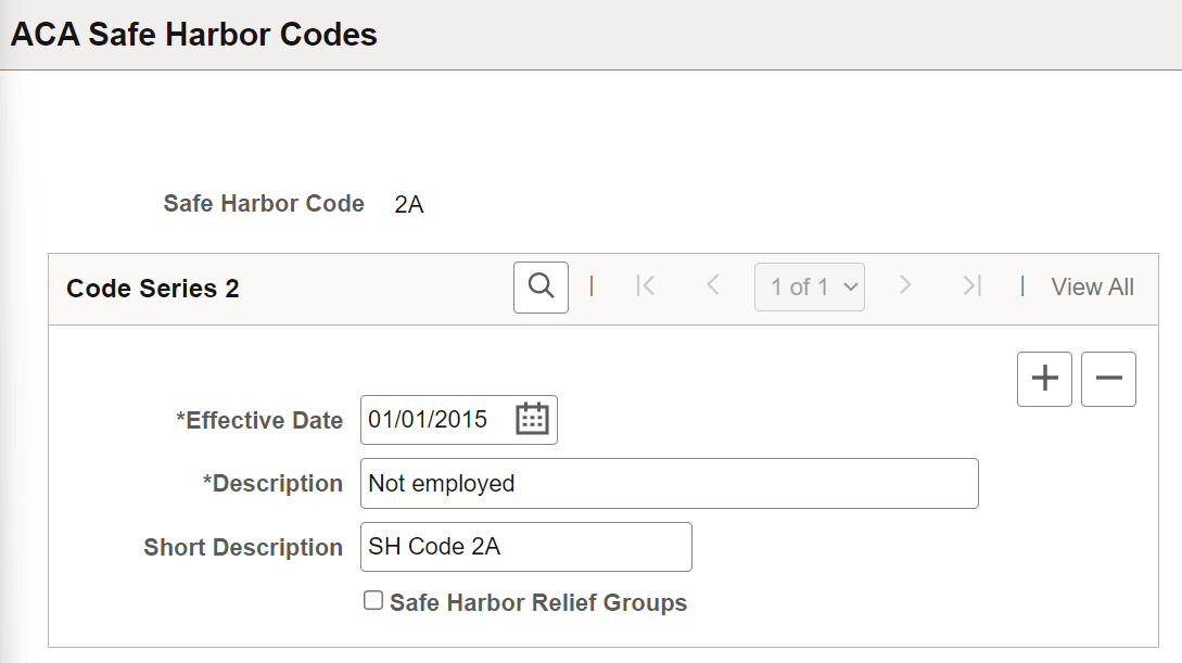 ACA Safe Harbor Codes page ACA Safe Harbor Codes page