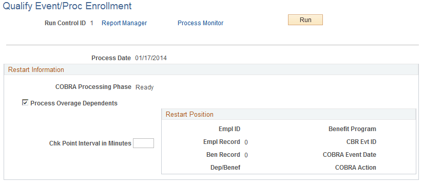 Qualify Event/Proc Enrollment page Qualify Event/Proc Enrollment page