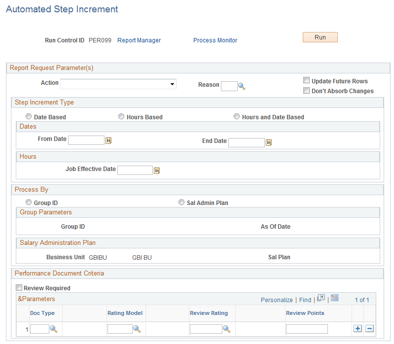 Automated Step Increment page Automated Step Increment page
