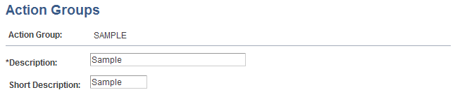 Action Groups page Action Groups page