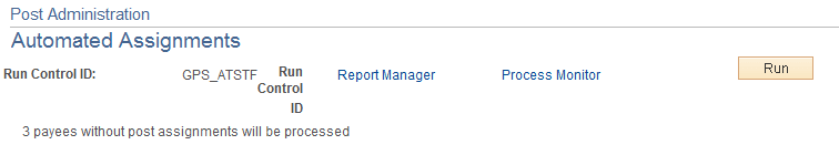 Post Administration – Automated Assignments page if the mass process option is selected