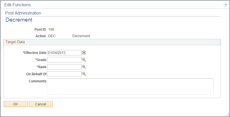 Post Administration – Decrement page