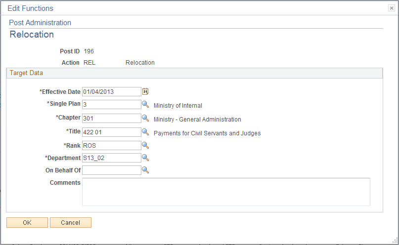 Post Administration – Relocation page