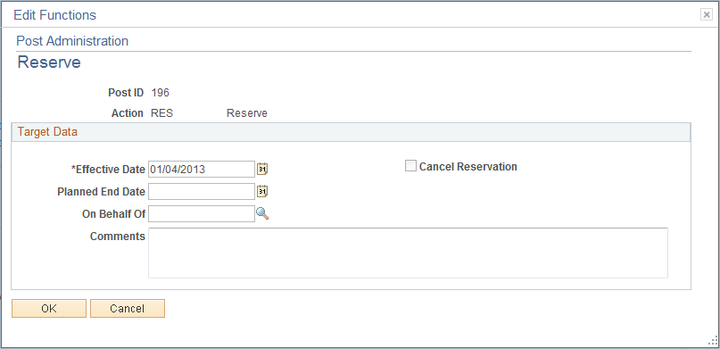 Post Administration – Reserve page