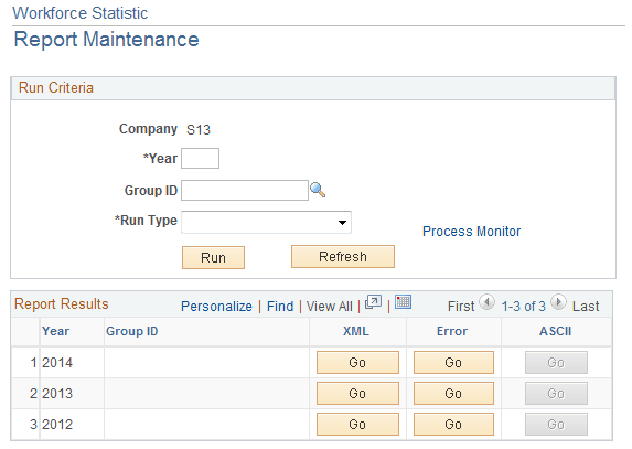 Workforce Statistic – Report Maintenance page Workforce Statistic – Report Maintenance page