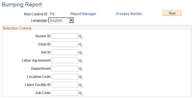 Bumping Report page Bumping Report page