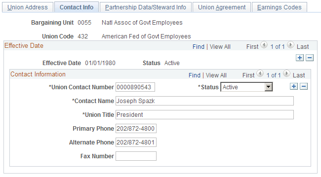 Contact Info page
