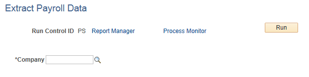 Extract Payroll Data page Extract Payroll Data page