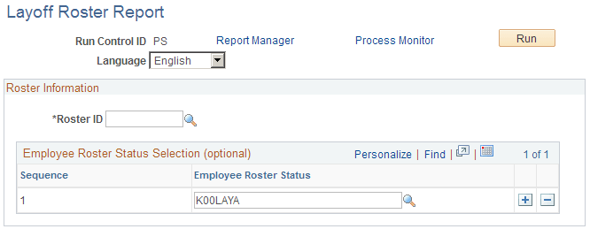 Layoff Roster Report page Layoff Roster Report page