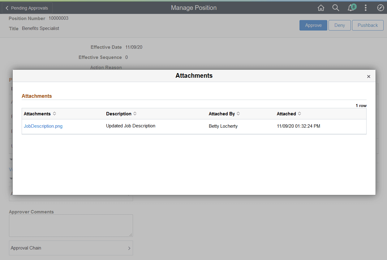 Attachments page