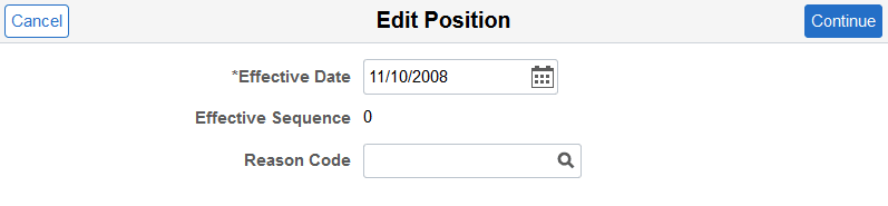Edit Position page Edit Position page