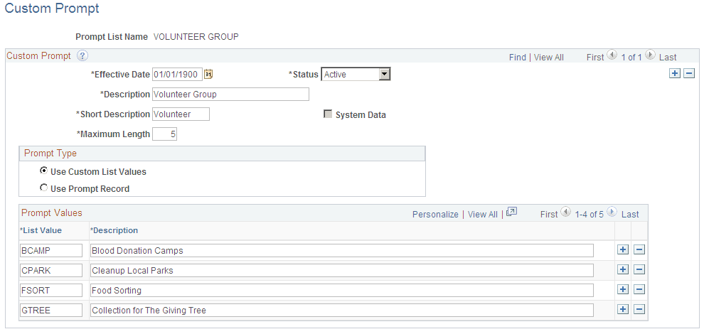 Custom Prompt page Custom Prompt page
