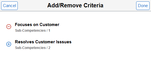 (Fluid) Add/Remove Criteria(Related Items) page