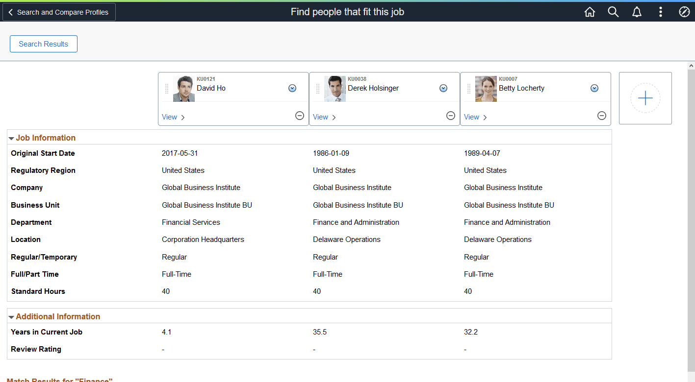 (Fluid) Compare Results page