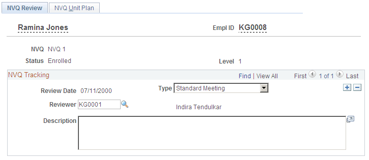 NVQ Review page