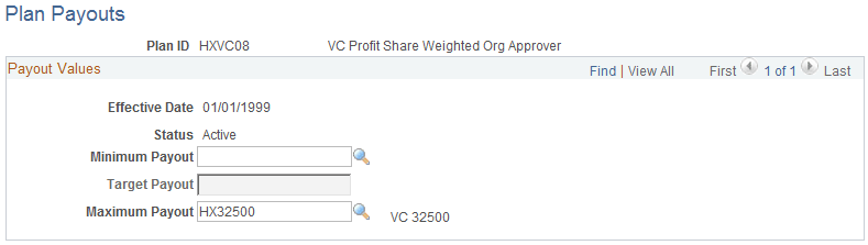 Plan Payouts page