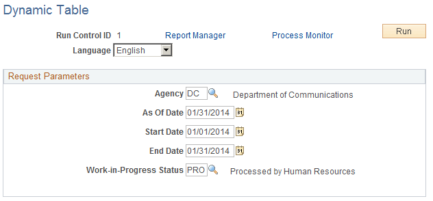 Dynamic Table page
