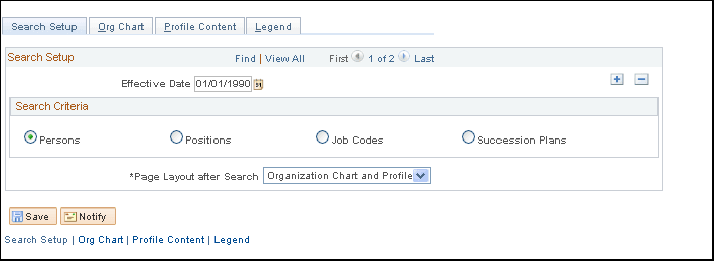 Succession 360 Degree Setup - Search Setup page Succession 360 Degree Setup - Search Setup page