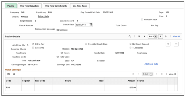 Backing out of old flat sum bonus on payline