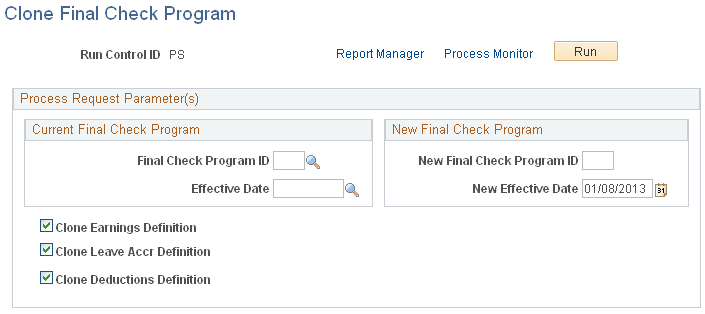 Clone Final Check Program page Clone Final Check Program page