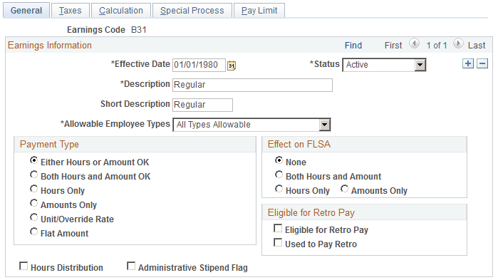 Earnings Table - General page Earnings Table - General page
