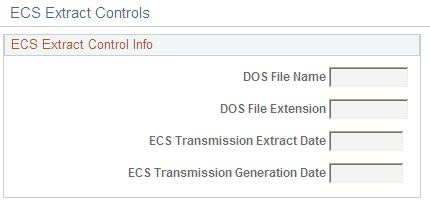 ECS Extract Controls page