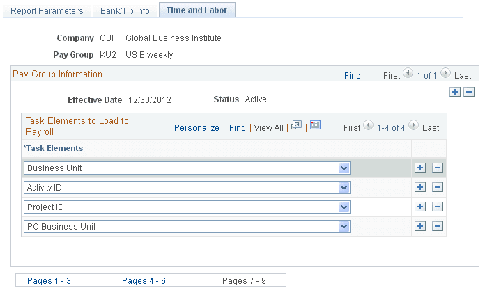 Pay Group Table - Time and Labor page Pay Group Table - Time and Labor page