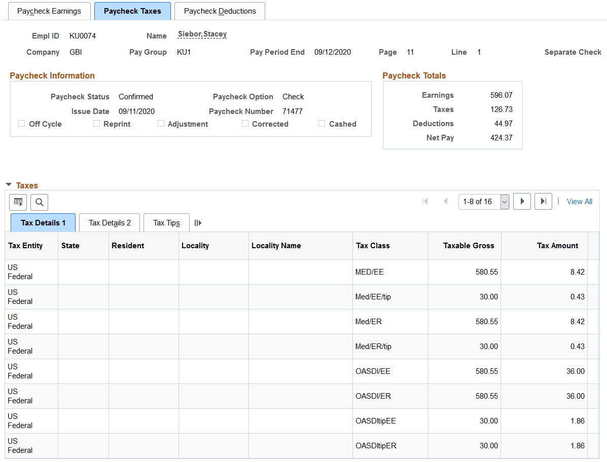 Paycheck Taxes page