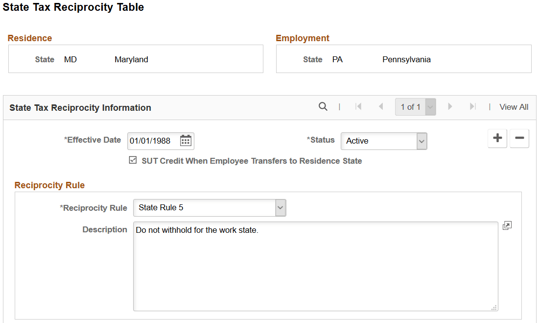 State Tax Reciprocity Table page State Tax Reciprocity Table page