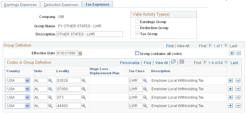 Tax Expenses page Tax Expenses page