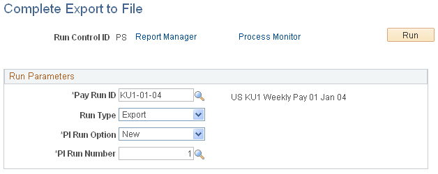 Complete Export to File page Complete Export to File page