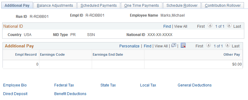 Additional Pay page