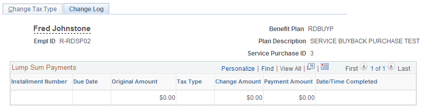 Change Log page