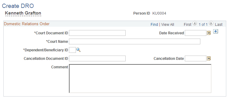 Create DRO page