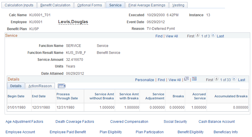 Service page