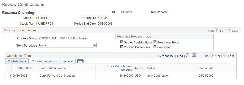 Review Contributions page Review Contributions page