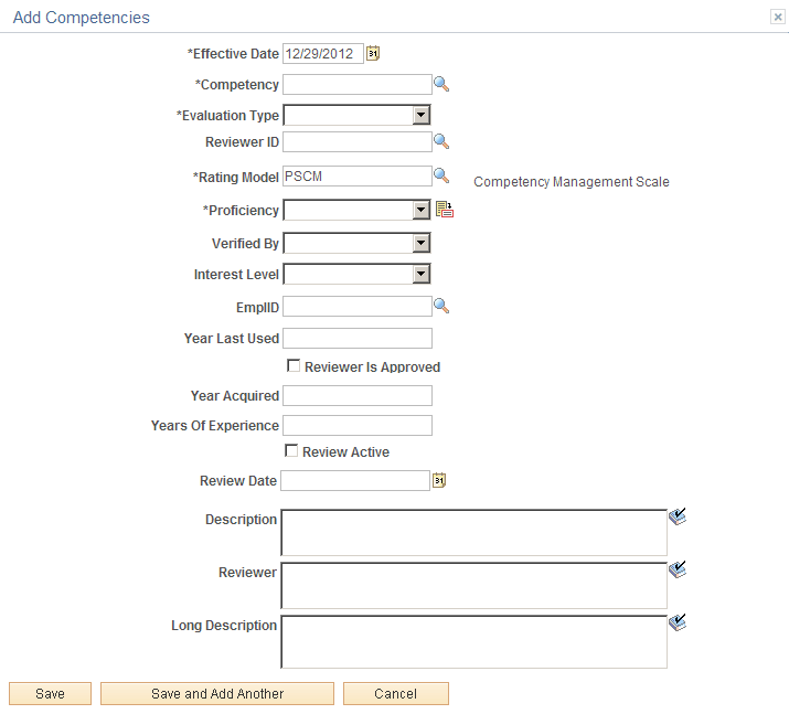 Example 1: Add Competencies page Example 1: Add Competencies page