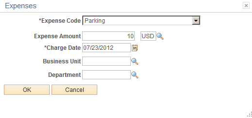 Expenses page