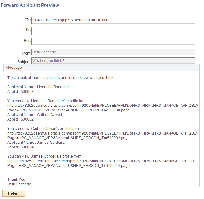 Forward Applicant Preview page Forward Applicant Preview page