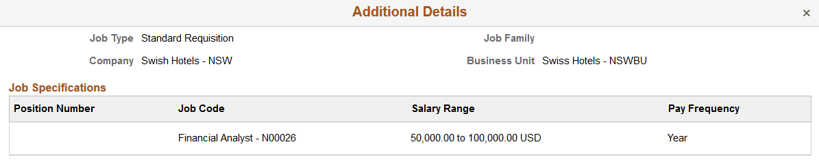 Job Opening - Additional Details page Job Opening - Additional Details page