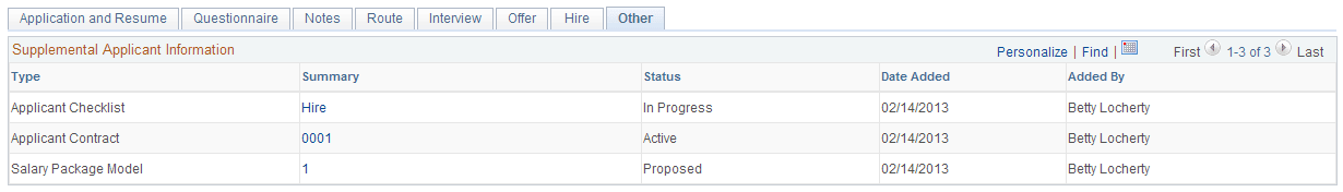 Manage Application page: Other tab