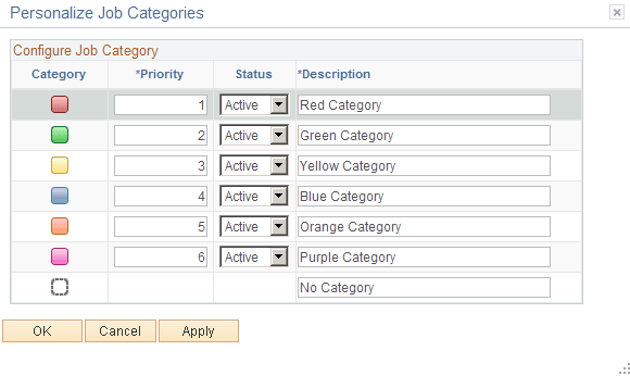 Personalize Job Categories page Personalize Job Categories page