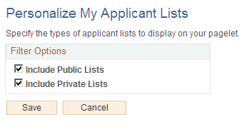 Personalize My Applicant Lists page Personalize My Applicant Lists page