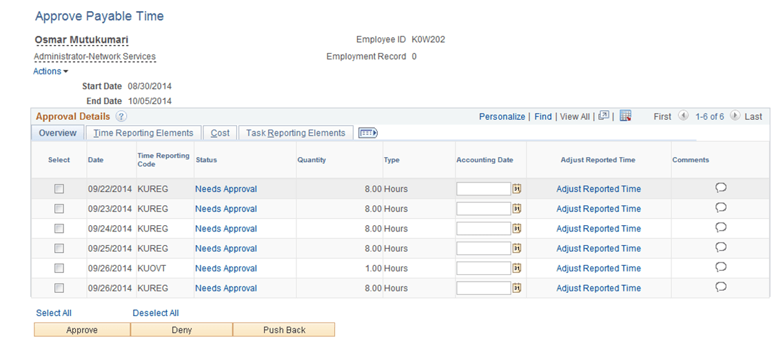 Approve Payable Time page Approve Payable Time page