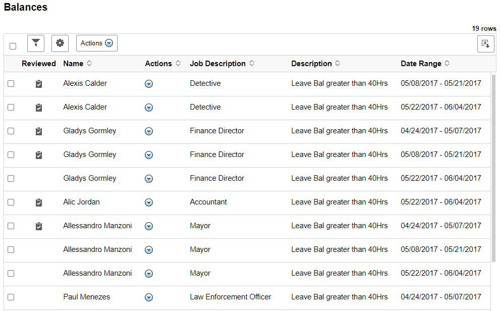 Balances Page Balances Page