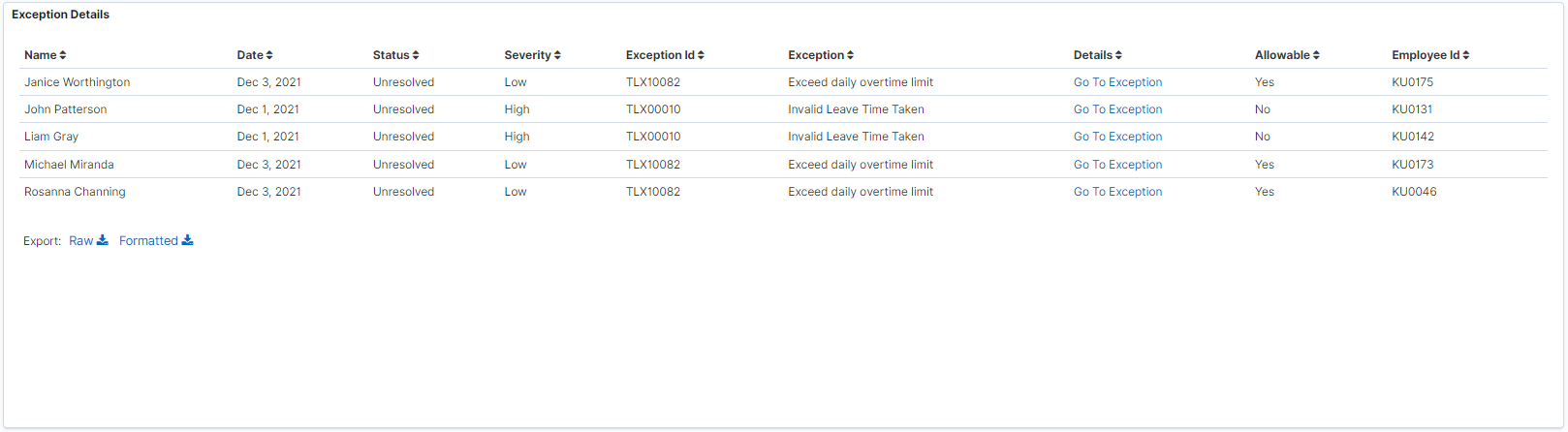 Exception Details Exception Details