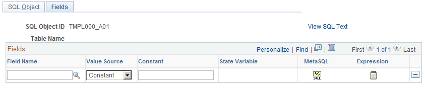 Insert Fields page Insert Fields page