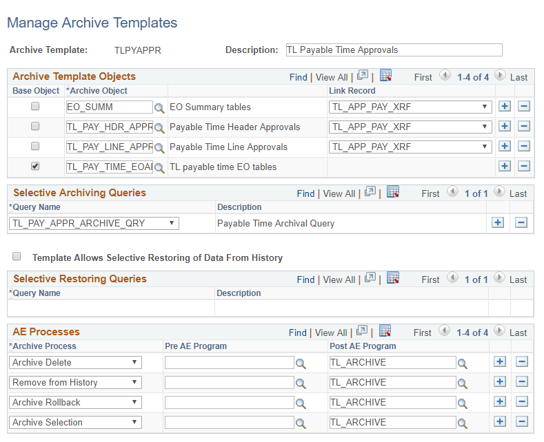 Manage Archive Template Page Manage Archive Template Page