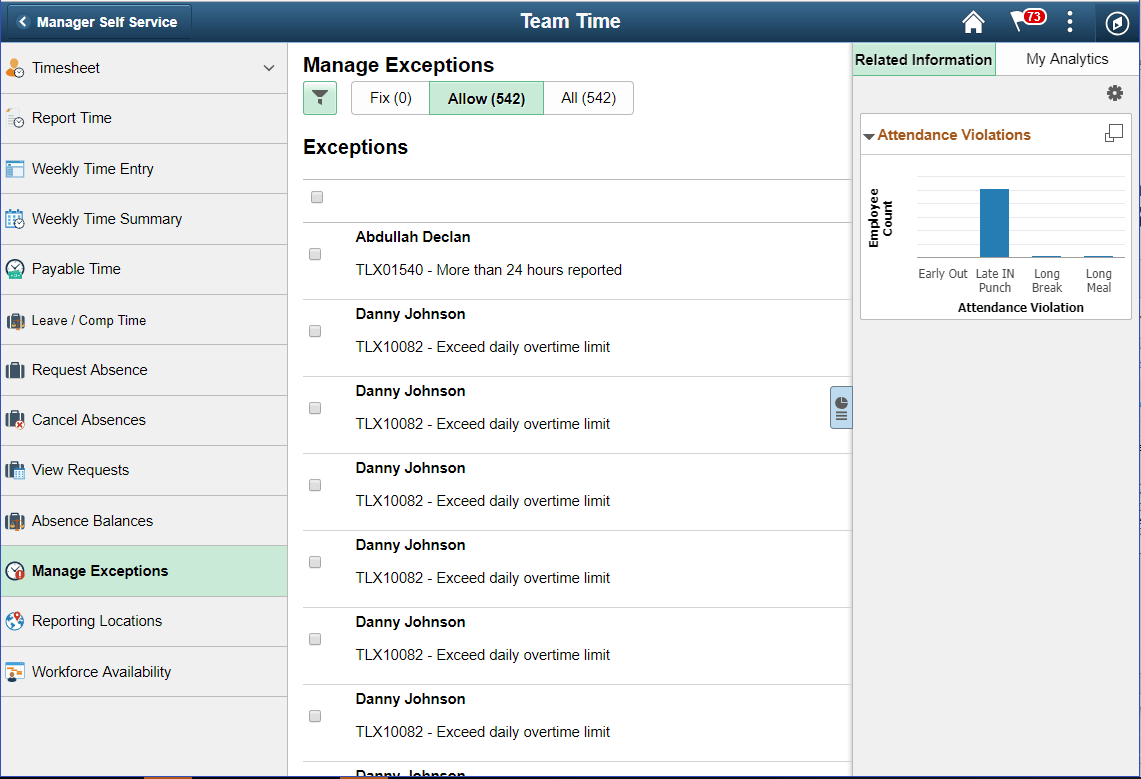 Manage Exceptions Manage Exceptions